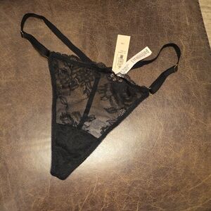Victoria's Secret Black Lace Thong